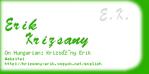 erik krizsany business card